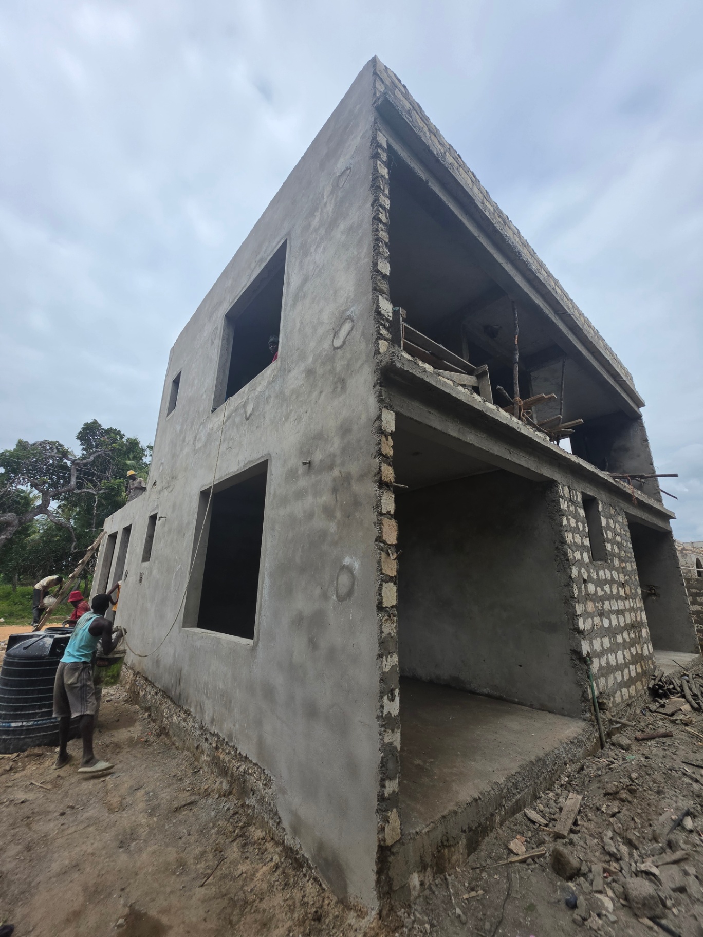 First-floor slab construction